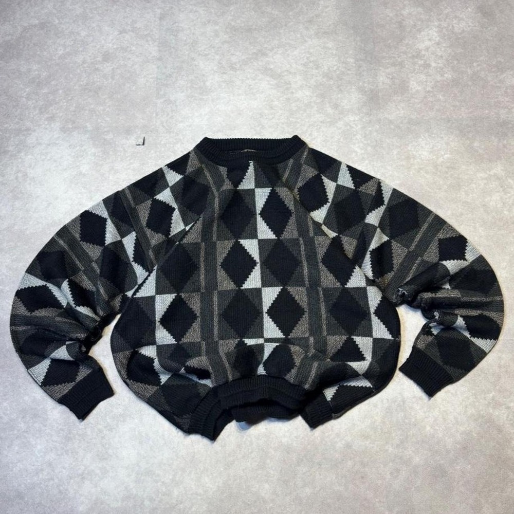 Vintage 90s Y2K PDX Fallwear Pattern Knit Sweater Mens Fits XL